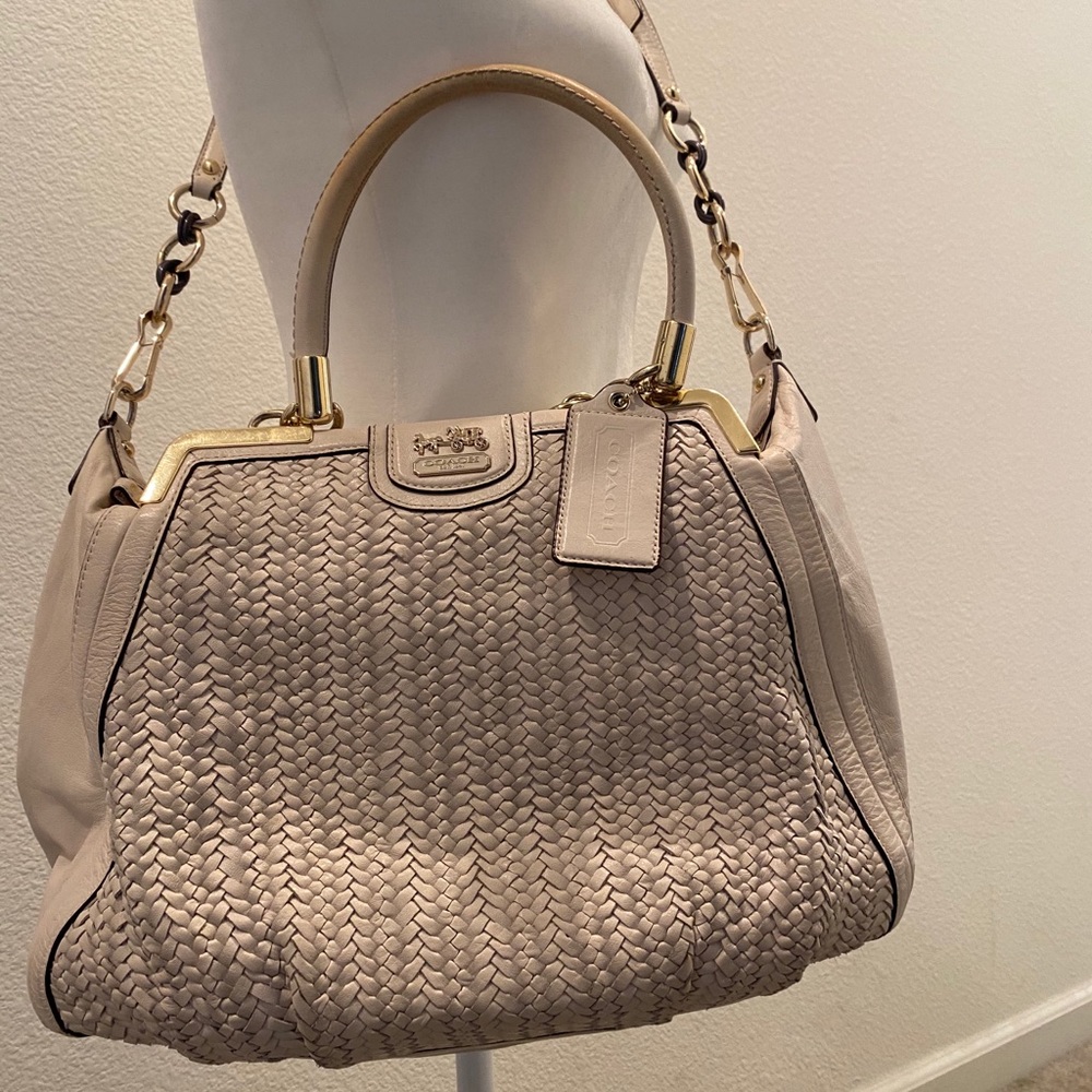 Coach off white leather satchel